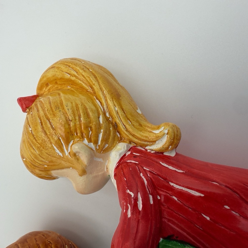 Drummer Boy Girl Music Ceramic Figures Christmas Sears Vtg Decor MCM Caroler Kid - Picture 9 of 10